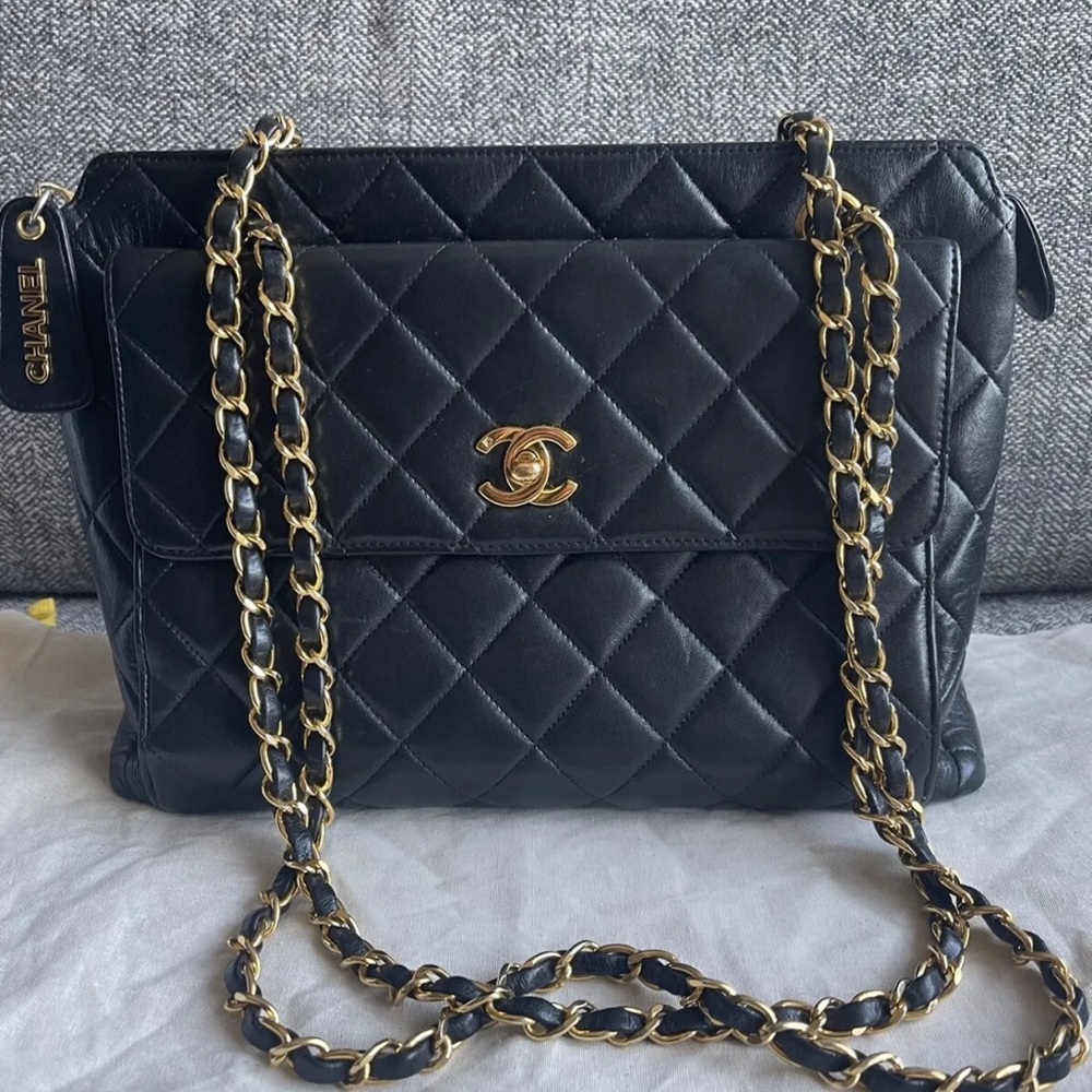 Chanel Black Vintage Large Tote Bag- Rare & Limited Edition- 100% Authentic